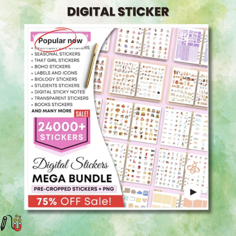 DIGITAL STICKER (2) digital sticker, canva template, sticker template
