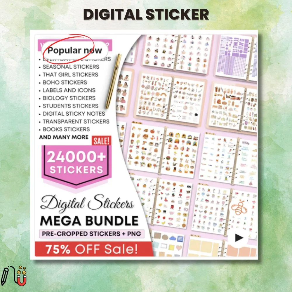 DIGITAL STICKER (2) digital sticker, canva template, sticker template