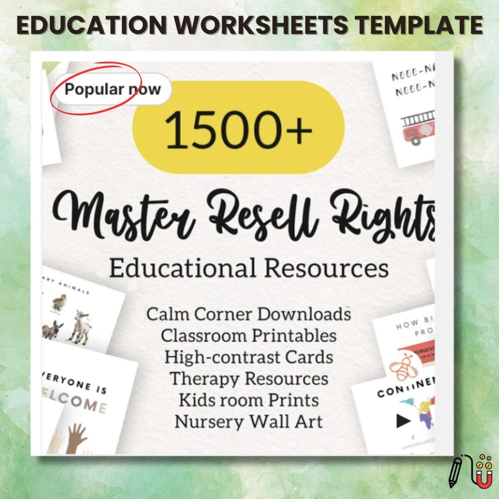 Education Worksheets template (2) Education Worksheets template, canva template, workbook template, done-for0you workbook