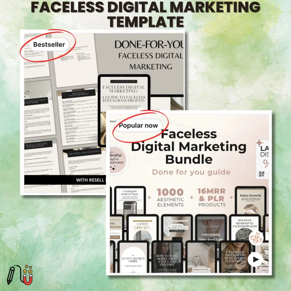 Faceless Digital Marketing template Faceless Digital Marketing template, canva template