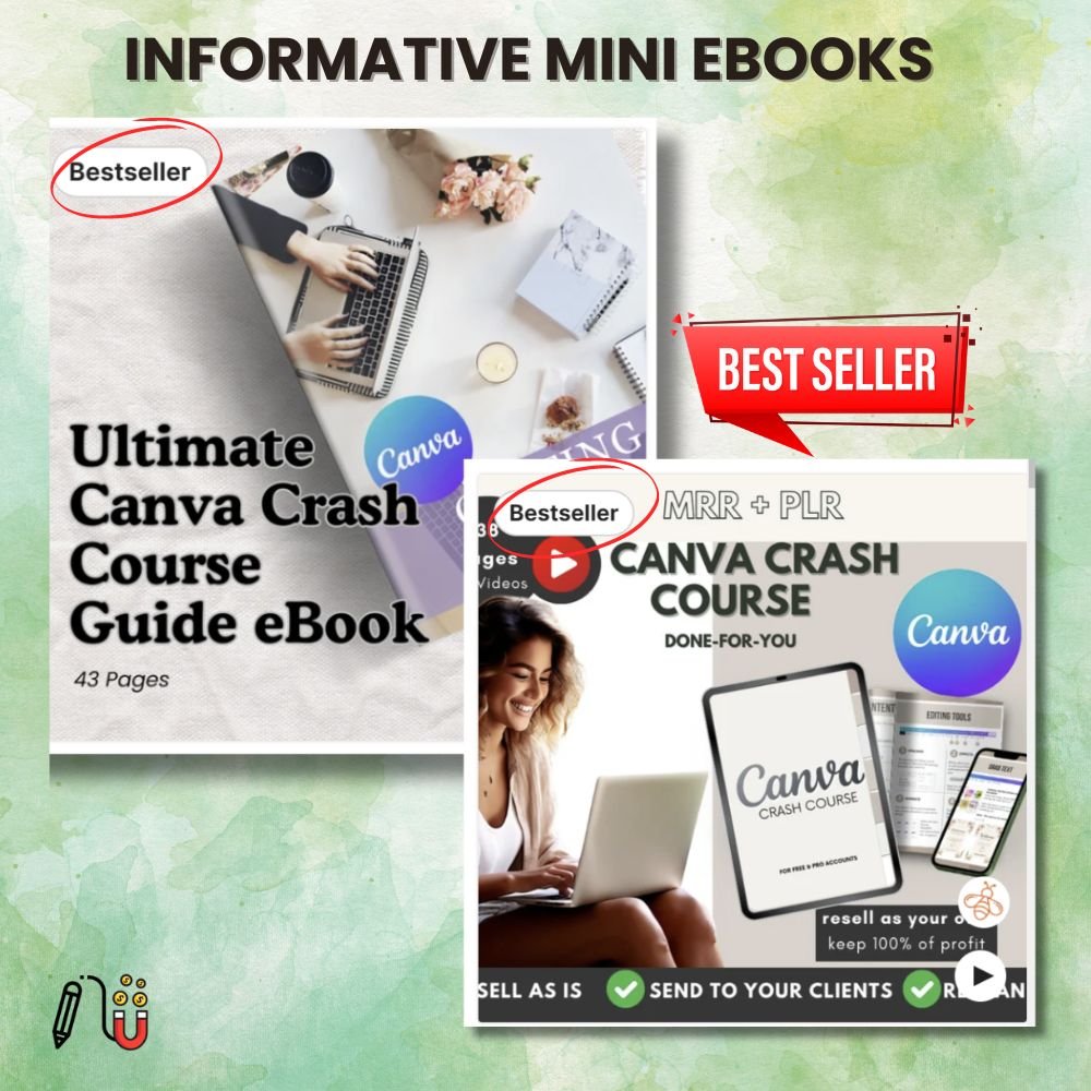 Informative mini ebooks (4) digital downloads, digital planners, digital files, graphic designer, business cards, Etsy sellers, digital product ideas, social media templates, high demand, most popular digital products