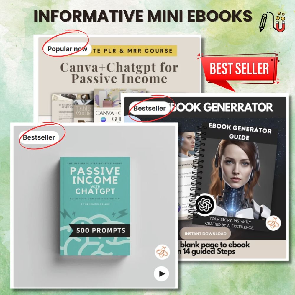Informative mini ebooks (6) digital downloads, digital planners, digital files, graphic designer, business cards, Etsy sellers, digital product ideas, social media templates, high demand, most popular digital products