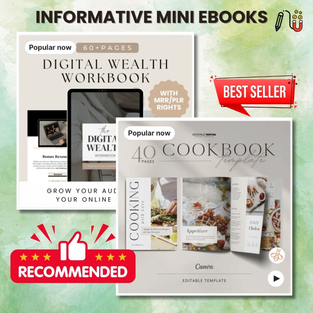 Informative mini ebooks digital downloads, digital planners, digital files, graphic designer, business cards, Etsy sellers, digital product ideas, social media templates, high demand, most popular digital products