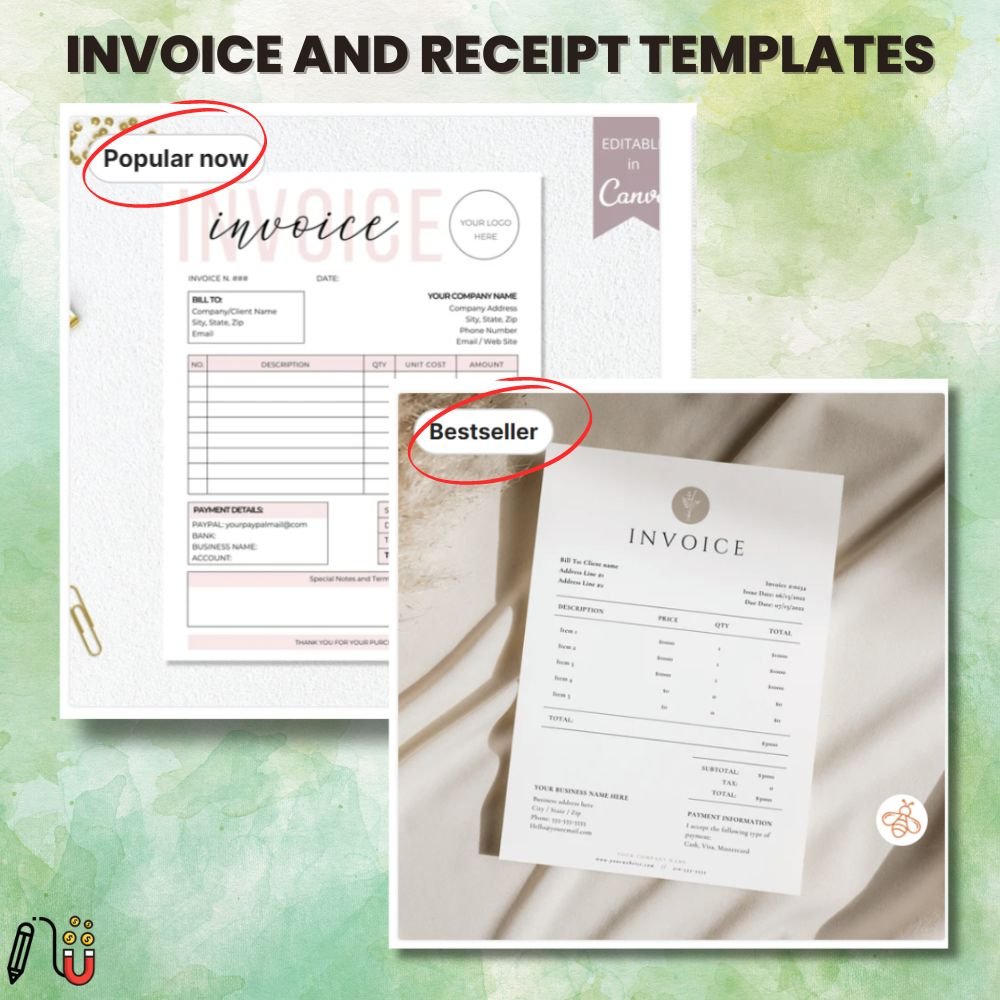 Invoice and receipt templates