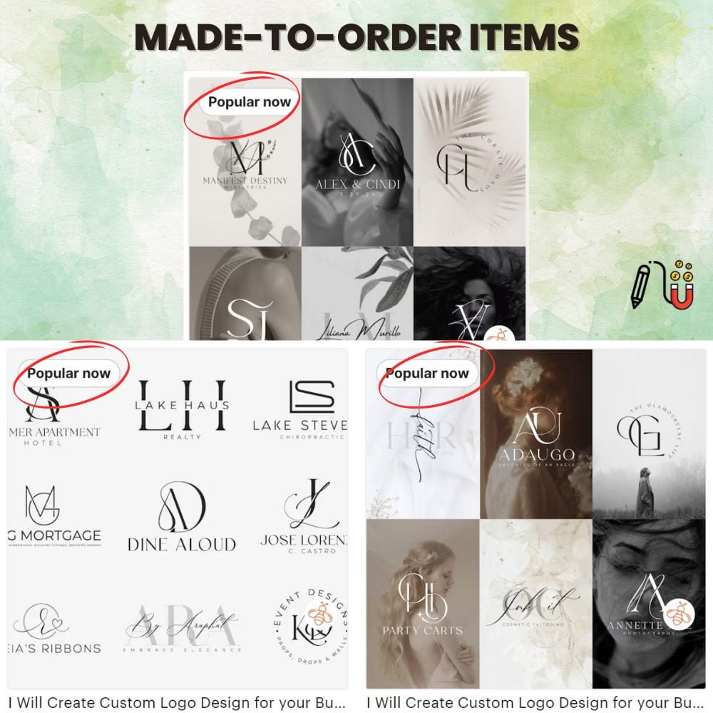 Made-to-order Items customized template, canva template, made to order item,