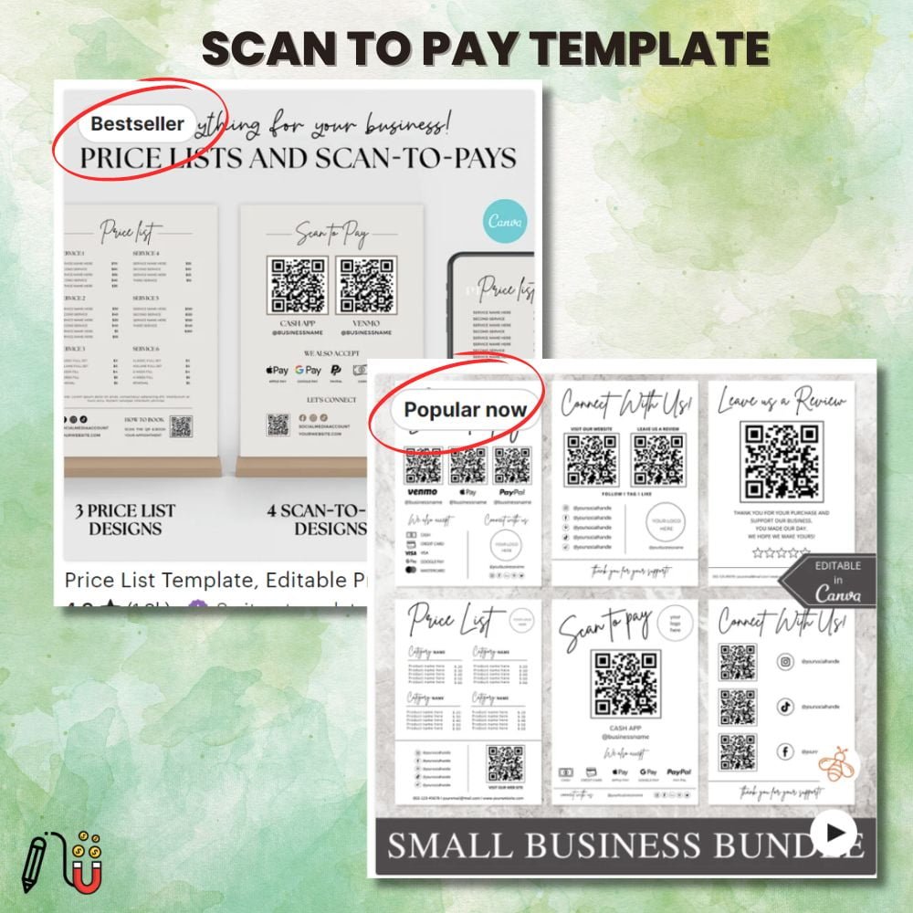 SCAN to pay template scan to pay template, canva template, business template