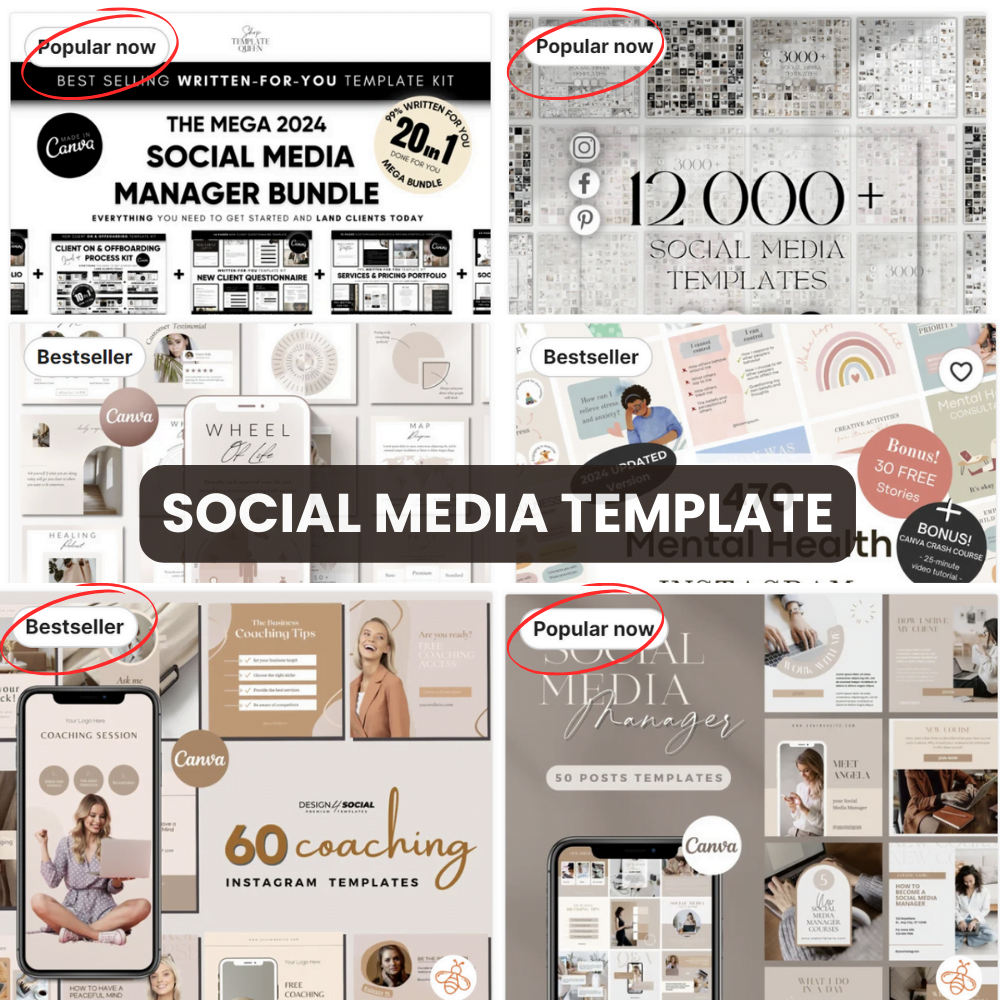 Social MEdia Template (3) Etsy shop, digital stickers, passive income, best-selling digital products, digital art, best way, great way, small business owners, good news, target audience, customer reviews, social media template