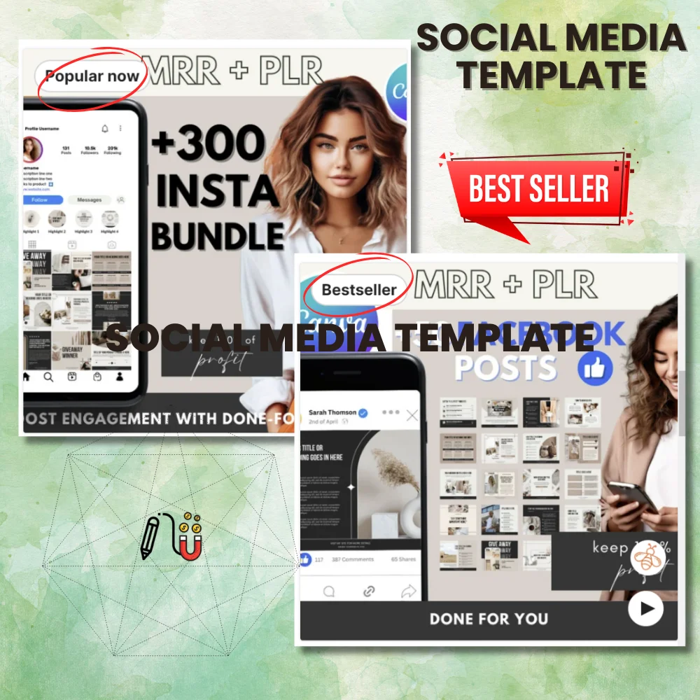 Social MEdia Template Etsy shop, digital stickers, passive income, best-selling digital products, digital art, best way, great way, small business owners, good news, target audience, customer reviews, social media template