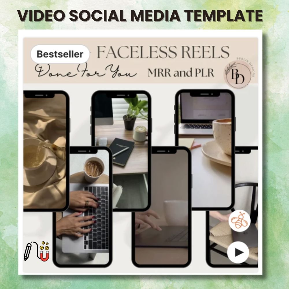VIDEO Social MEdia Template Etsy shop, digital stickers, passive income, best-selling digital products, digital art, best way, great way, small business owners, good news, target audience, customer reviews, social media template