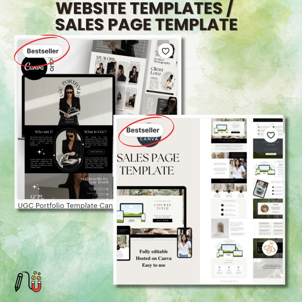 Website Templates _ Sales Page Template canva website template, UCG website template, canva template, sales page template, landing page template