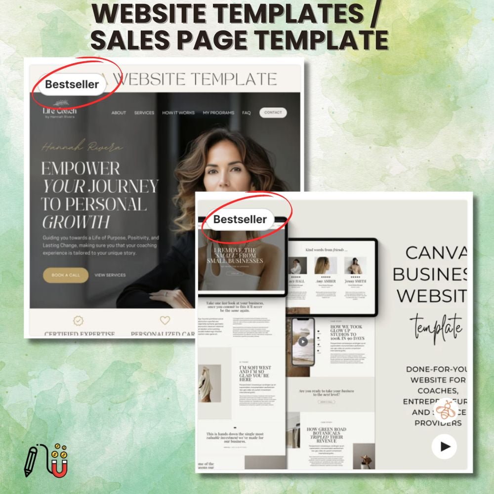 Website Templates _ Sales Page Template (2) canva website template, UCG website template, canva template, sales page template, landing page template