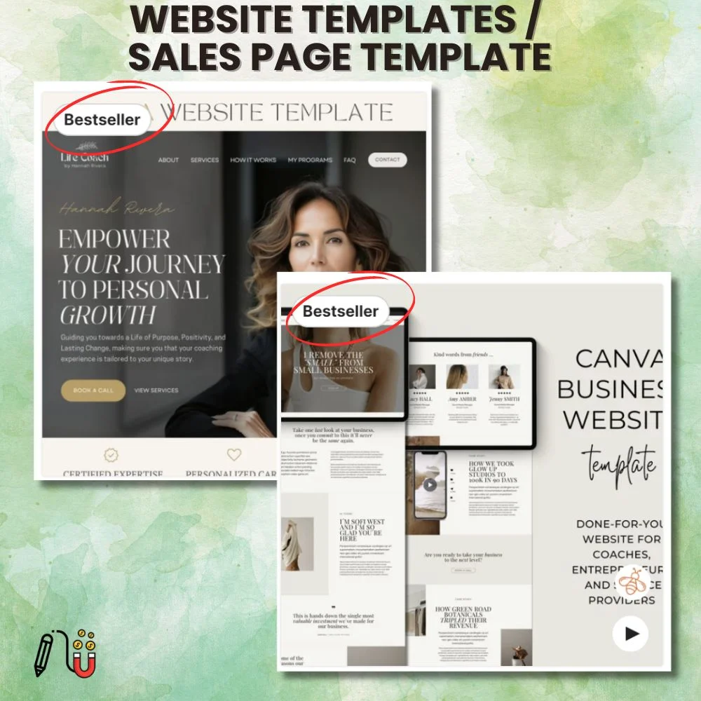Website Templates _ Sales Page Template (2) canva website template, UCG website template, canva template, sales page template, landing page template