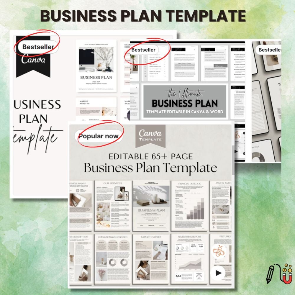 business plan template canva template, business plan template, done-for-you template
