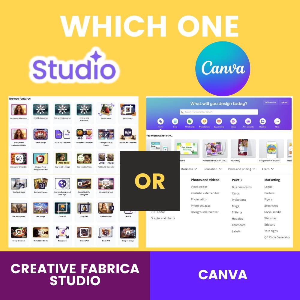 creative fabrica studio or canva, spark ai, canva ai