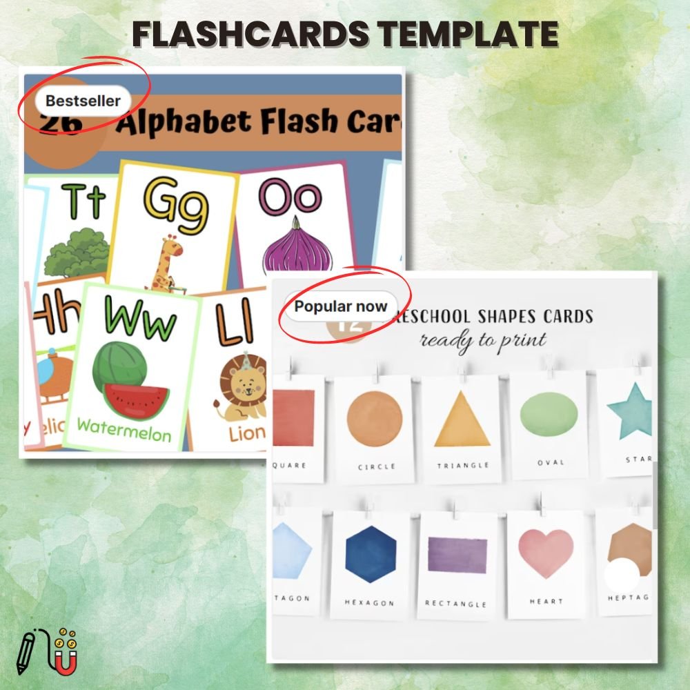 flashcards Template (2) flashcard template, canva template educational template