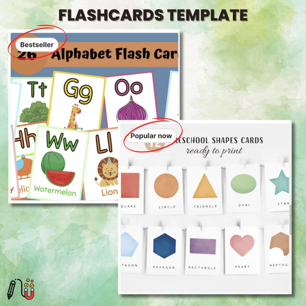 flashcards Template (2) flashcard template, canva template educational template