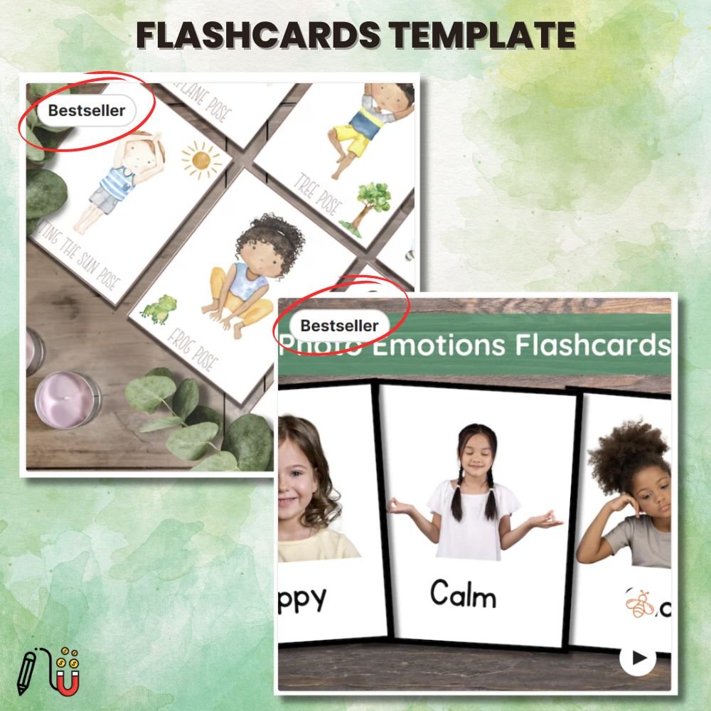 flashcards Template (3) flashcard template, canva template educational template