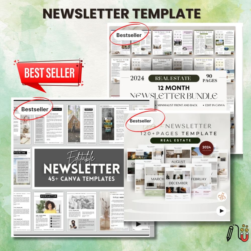 newsletter template (2) canva yemplate, done-for-you template, email marketing template, newsletter template
