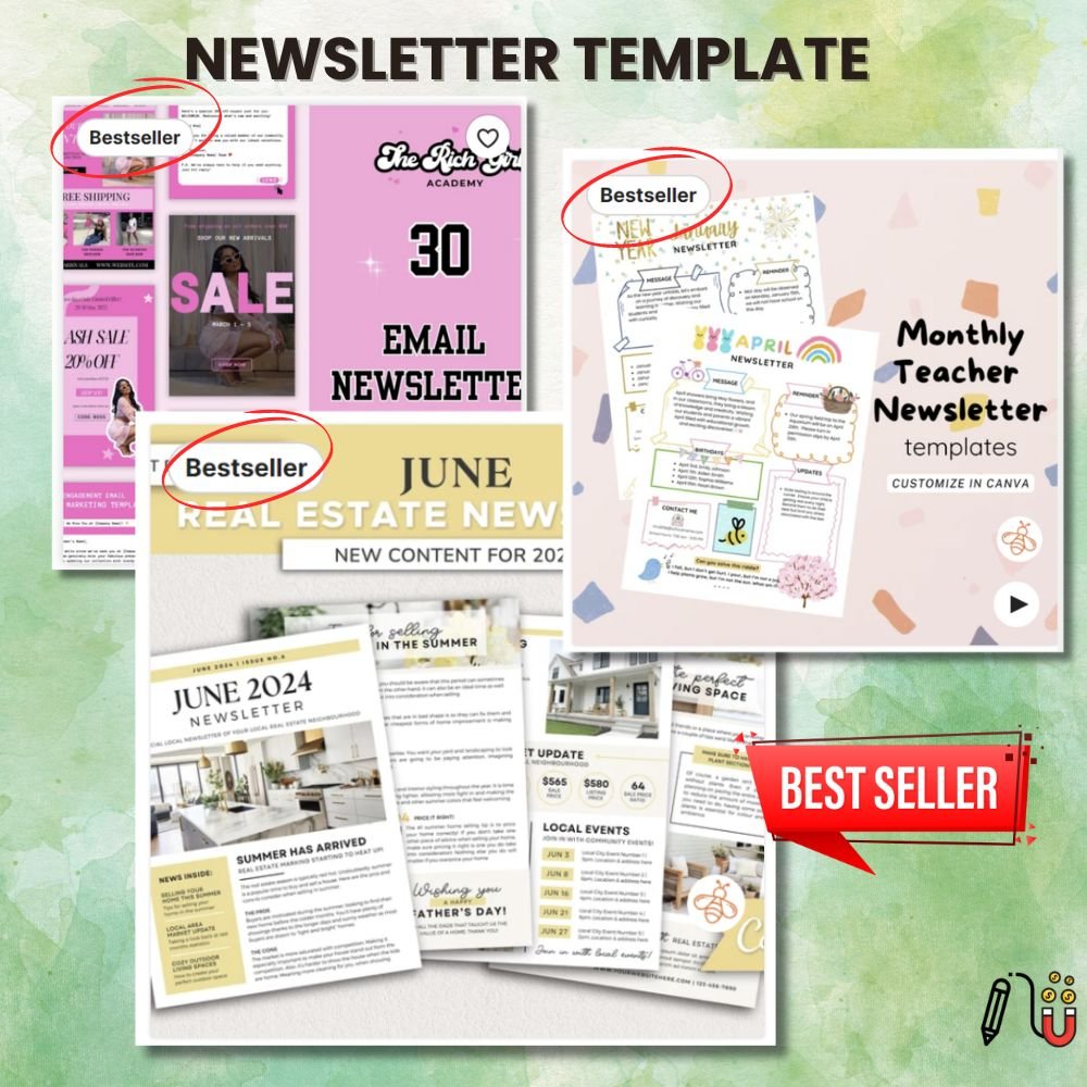 newsletter template canva yemplate, done-for-you template, email marketing template, newsletter template