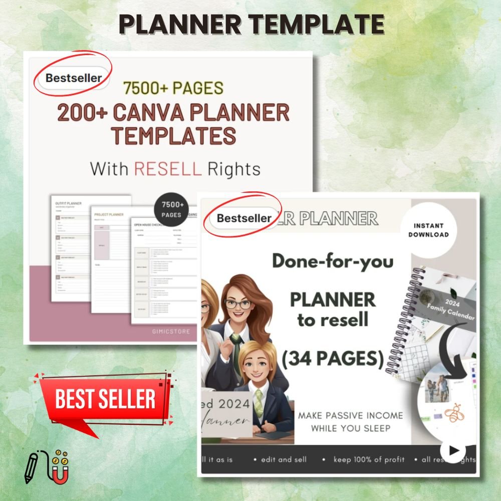 planner template planner template, journal template, canva template, digital downloads