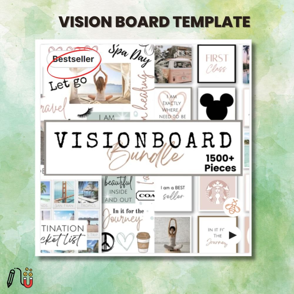 vision board template 2 vision board template, manifesting, canva template, vision board