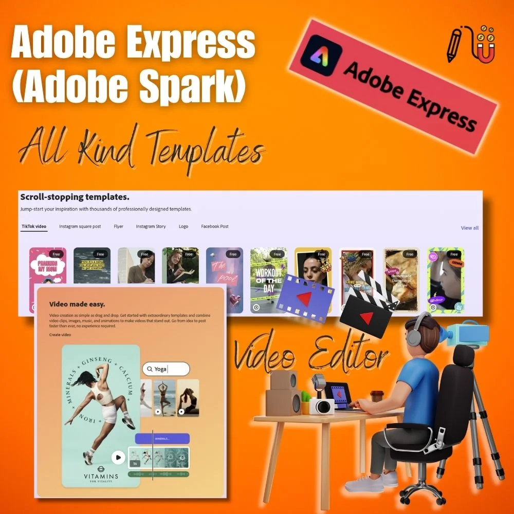 Adobe Express (Adobe Spark) (3) Adobe Express (Adobe Spark),customization options, key features, collaboration features, social media marketers, excellent canva alternatives, unique features, wide range of templates, social media content, good alternative, good option