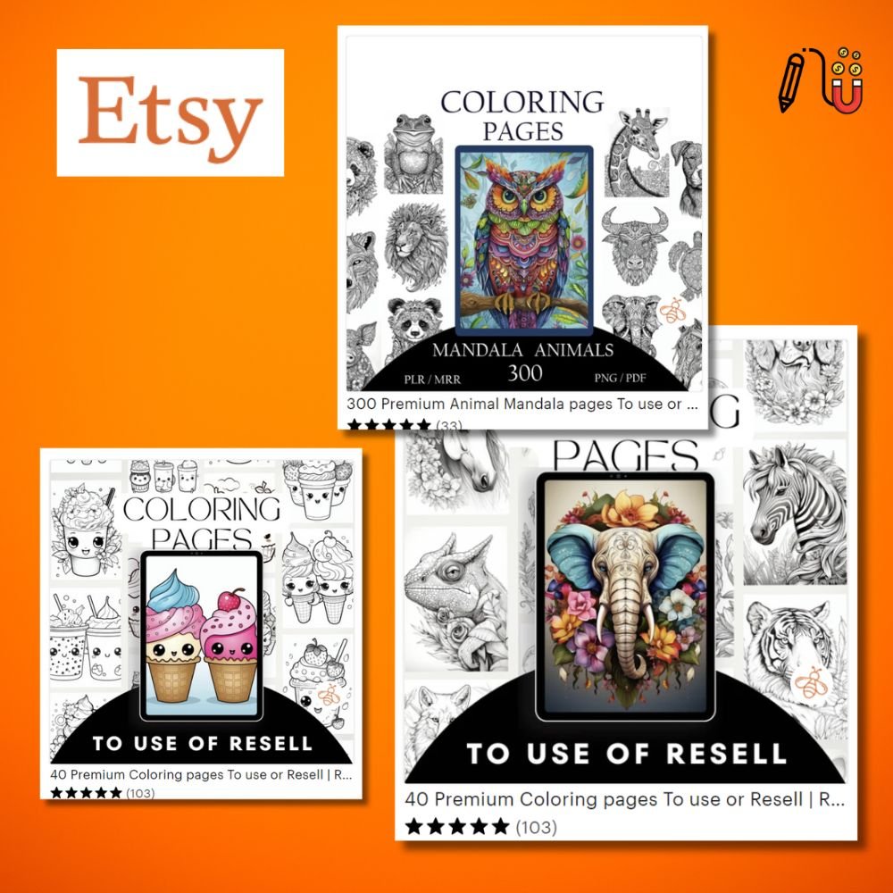Etsy PLR kids coloring pages, creative fabrica, plr products, physical products, privacy policy, lead magnets, full private label rights, printable coloring pages