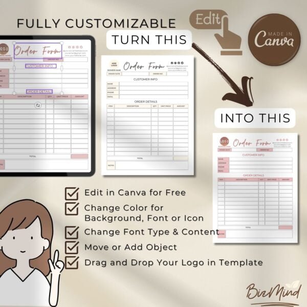 mug order form template, tumbler order form template