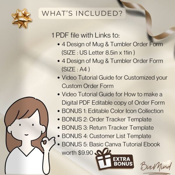 mug order form template, tumbler order form template