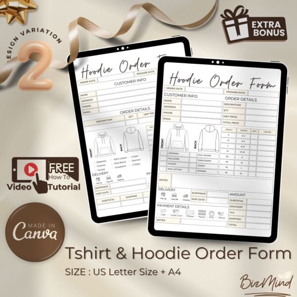 t shirt order form hoodie order form