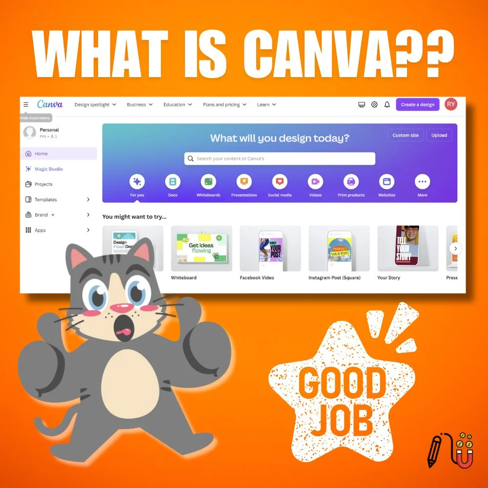 WHAT IS CANVA wide range of templates, social media content, good alternative, good option, creative vision, blog posts, why canva