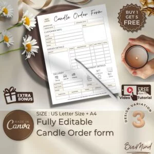 candle order form, business order form