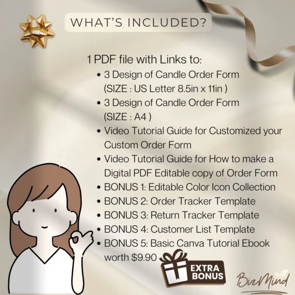 candle order form, business order form
