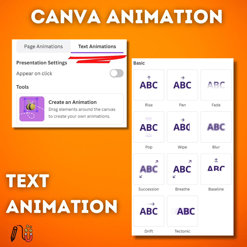 canva animation, canva text animation, canva element animation, canva photo animation