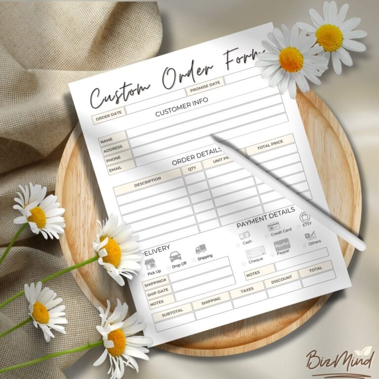 Custom Order Form Template - Earn with Design