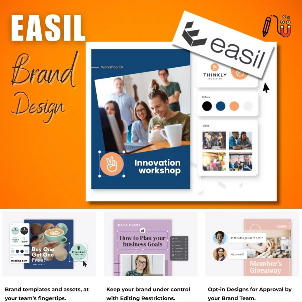 easil (4) easil, basic plan, mobile devices, various purposes, premium features, design projects, unique designs, use case, basic features, worthy canva alternative, small business owners, great alternative