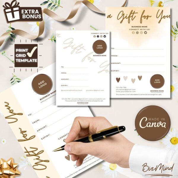 gift certificate template, voucher template