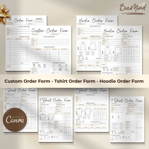 order form template bundle, custom order form, small business order form