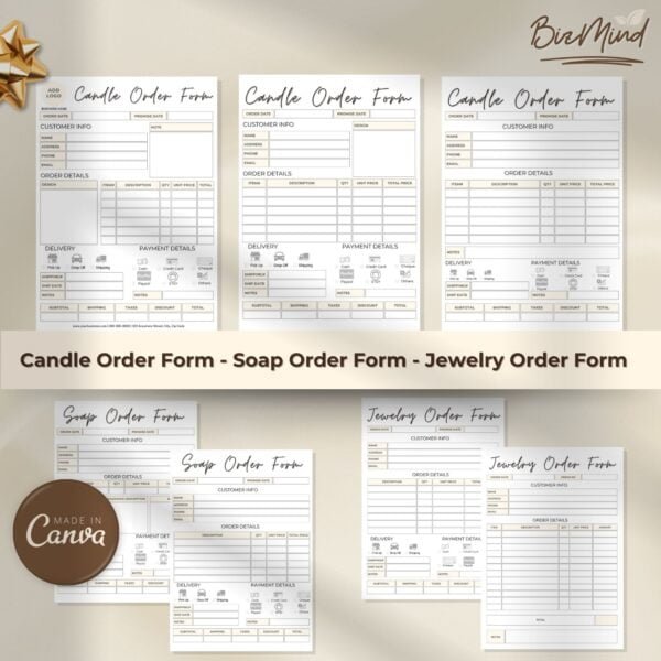 order form template bundle, custom order form, small business order form
