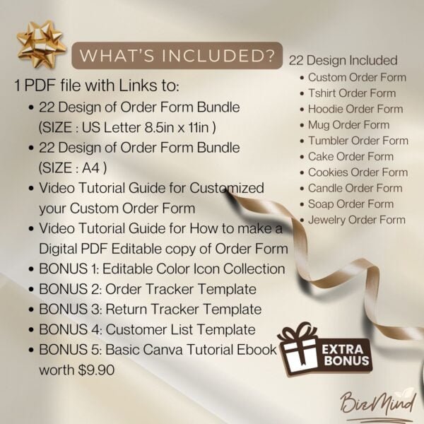 order form template bundle, custom order form, small business order form