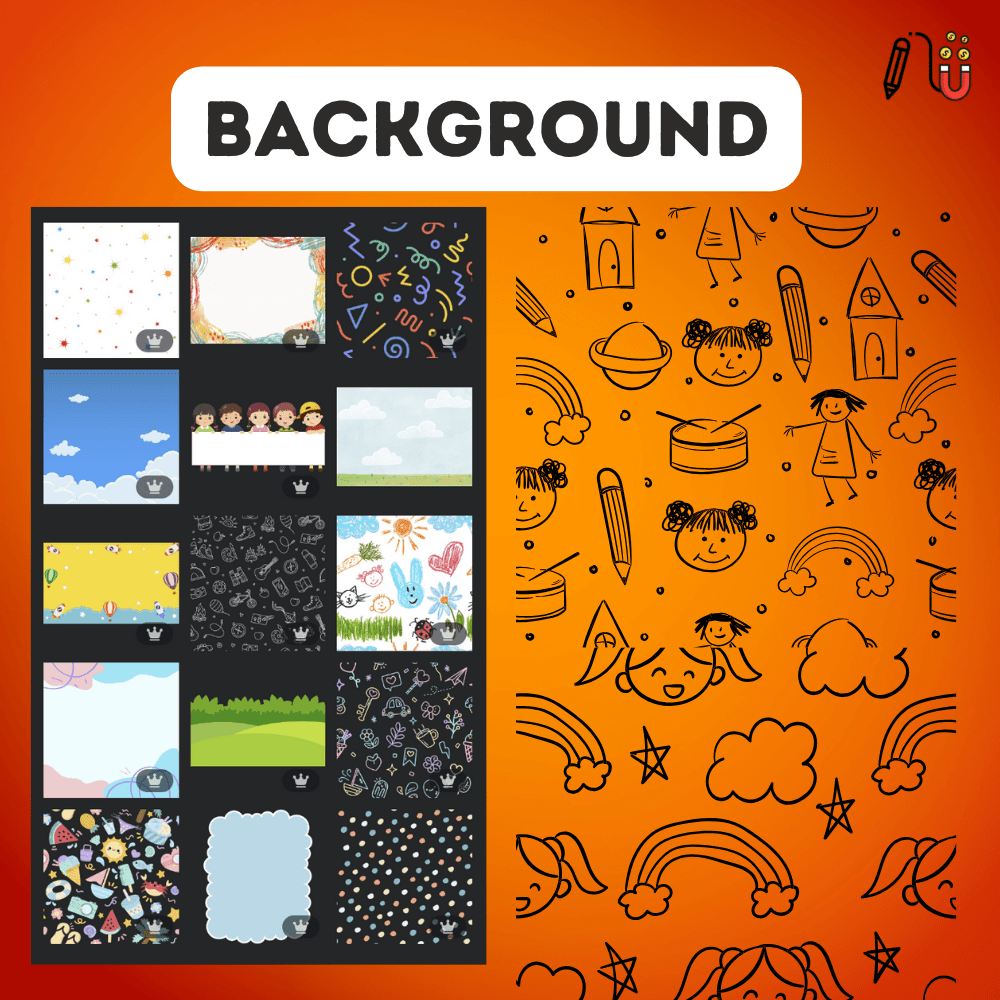 character design, kids animation video youtube channel, video background