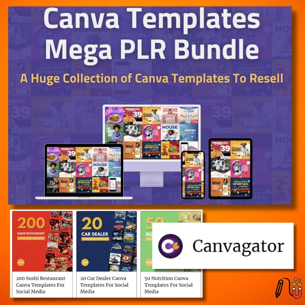 canvagator, canva template, plr bundle, mega bundle