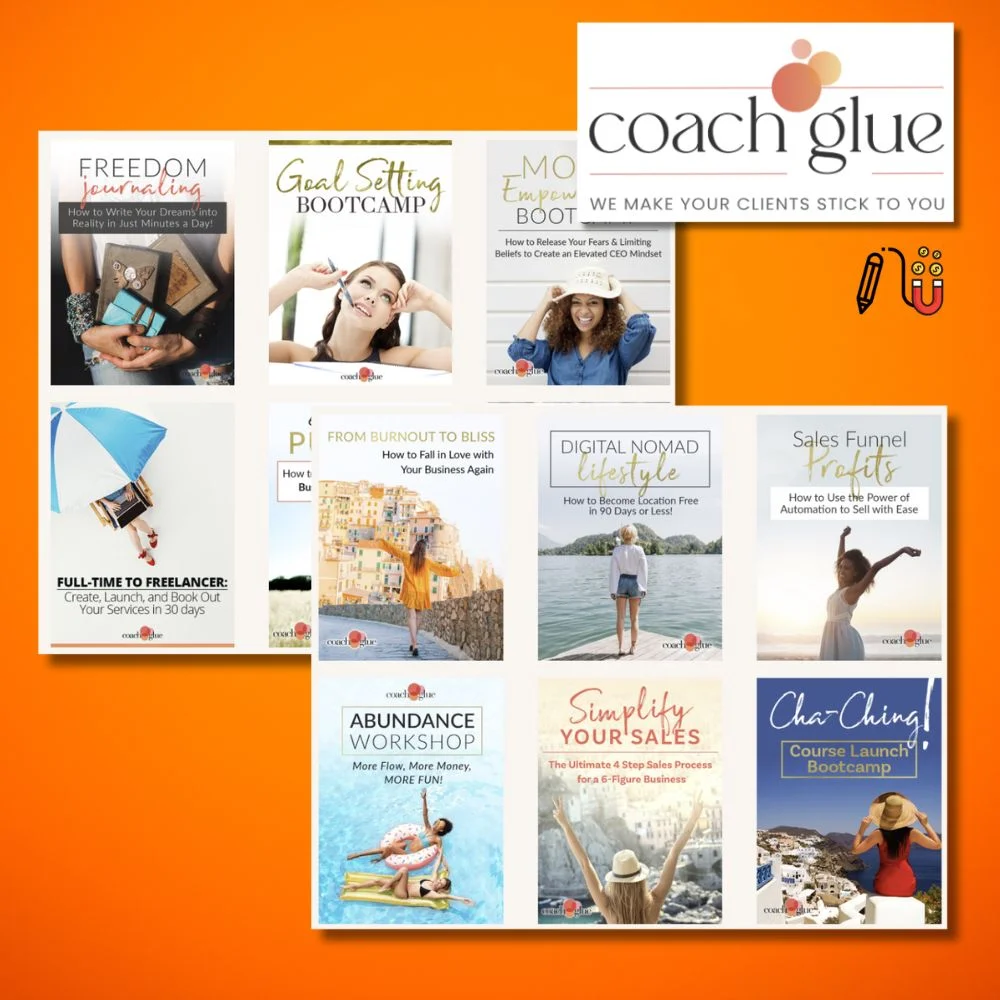 coach glue, plr digital product, plr content, coach plr template, canva template, high quality plr