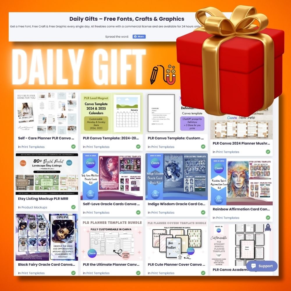 PLR canva template, PLR digital product, plr.me free credits, creative fabrica 