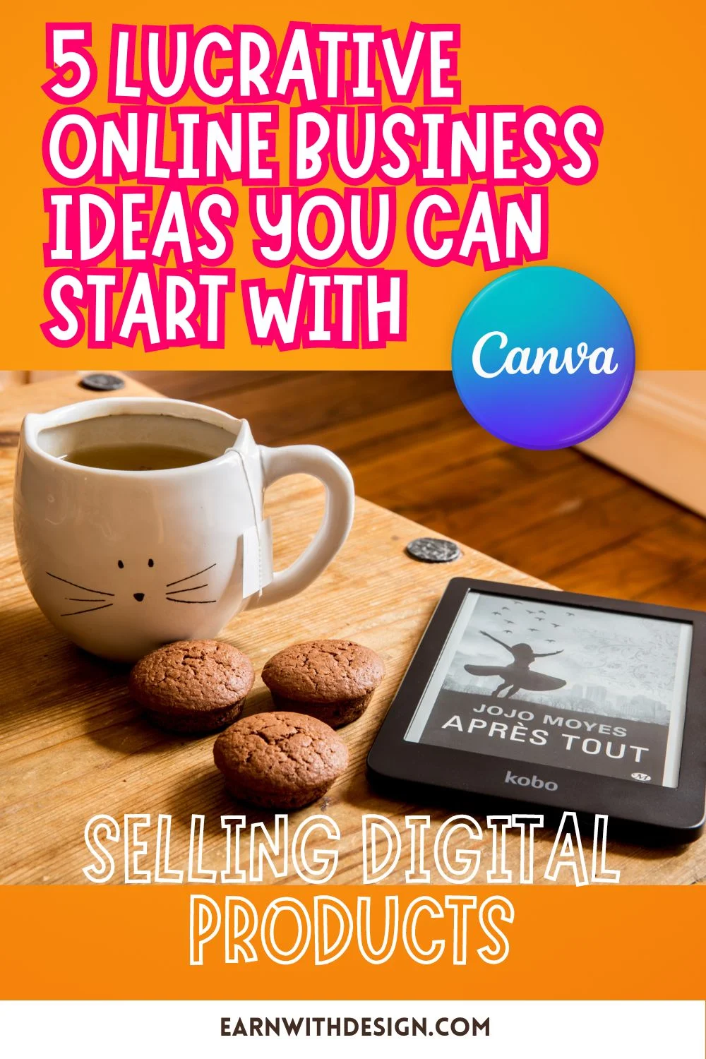 5 profitable online business ideas with Canva (1) digital products, blog posts