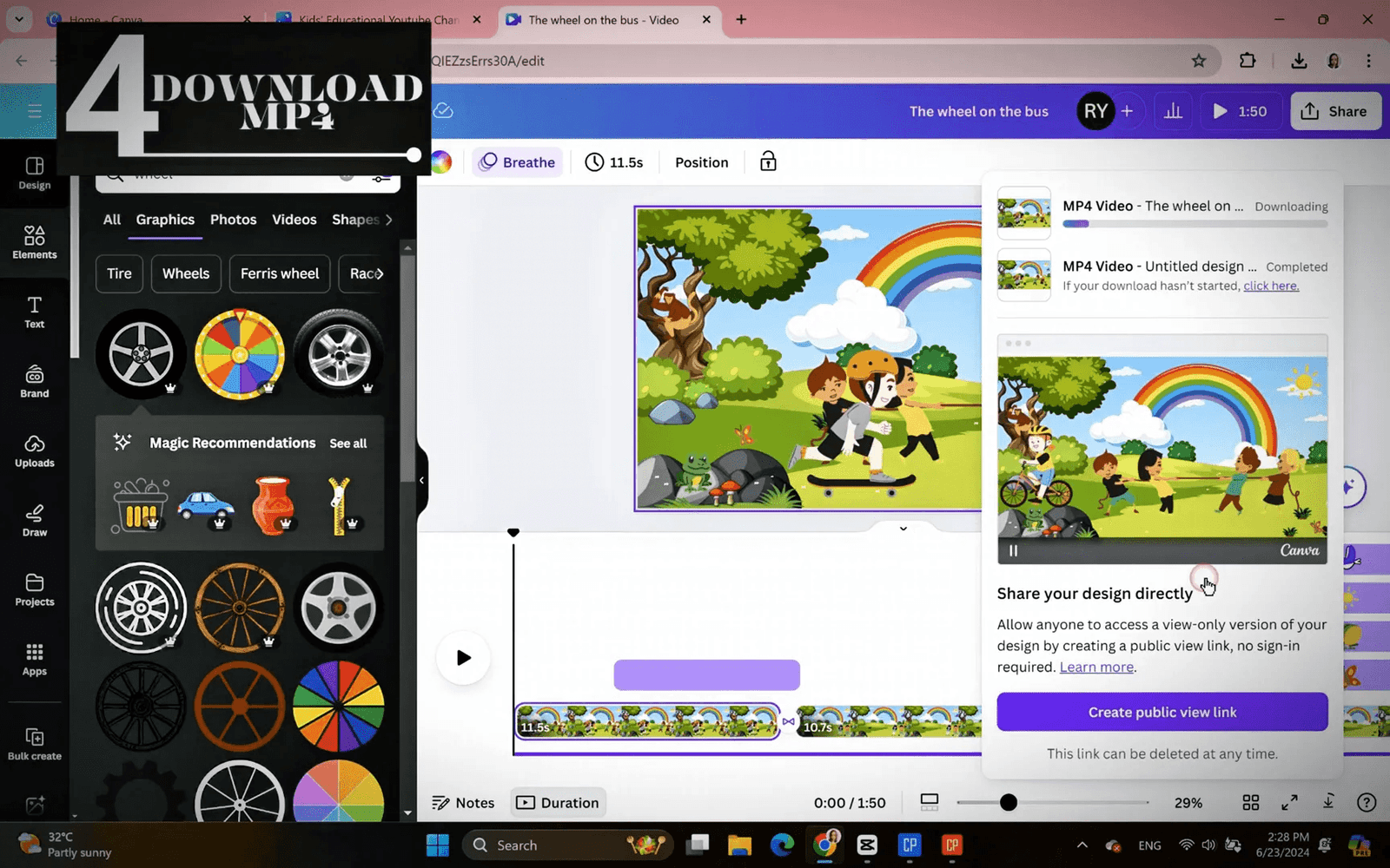 Finalizing and downloading video