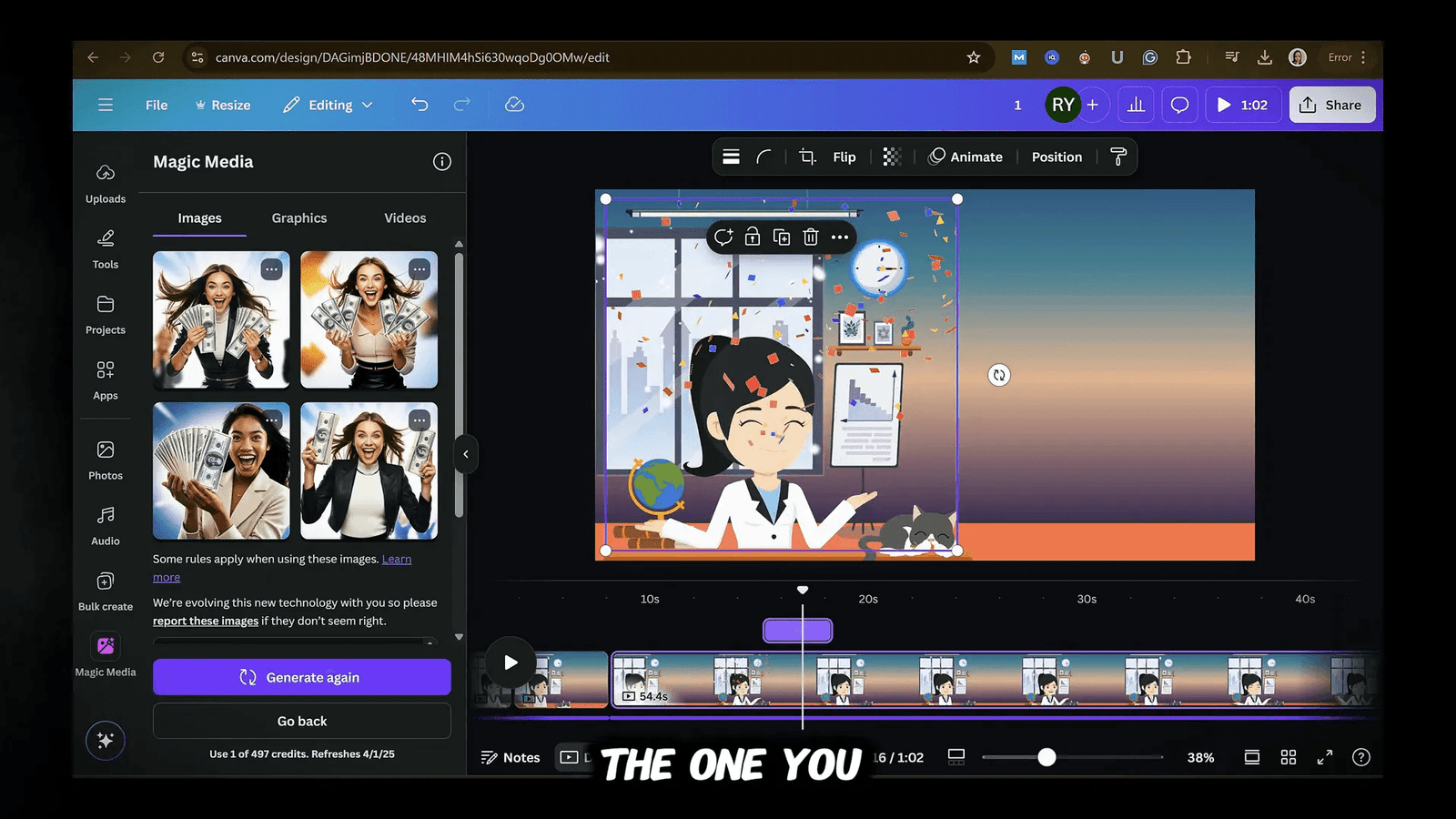 Adding AI-generated elements to canvas