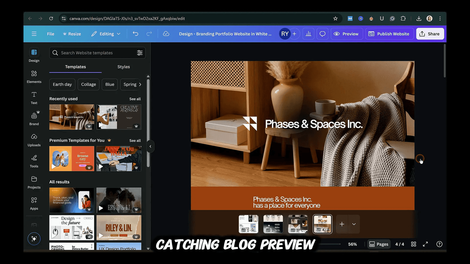 Creating blog preview in Canva