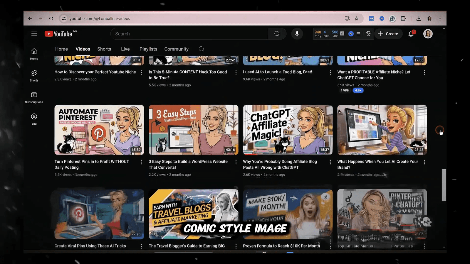 Experimenting with comic style thumbnails