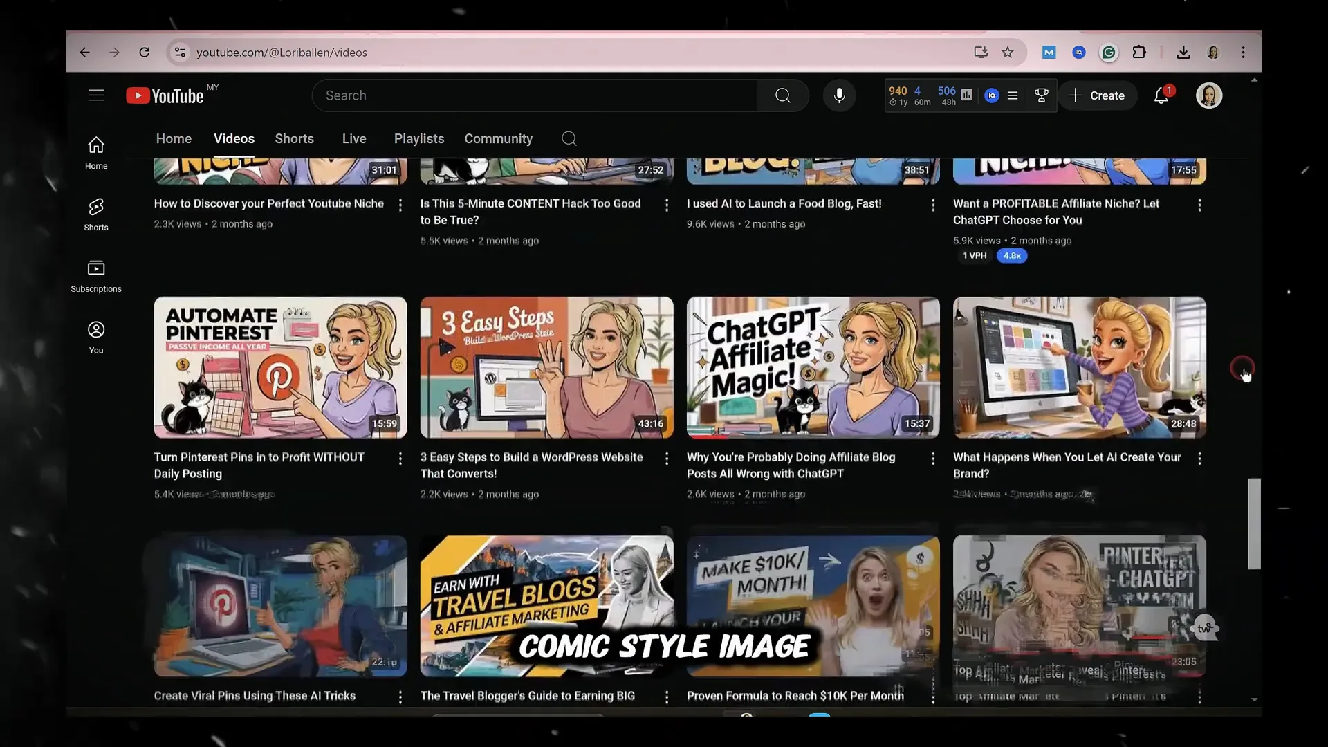 Experimenting with comic style thumbnails